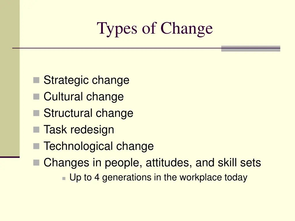 types of change