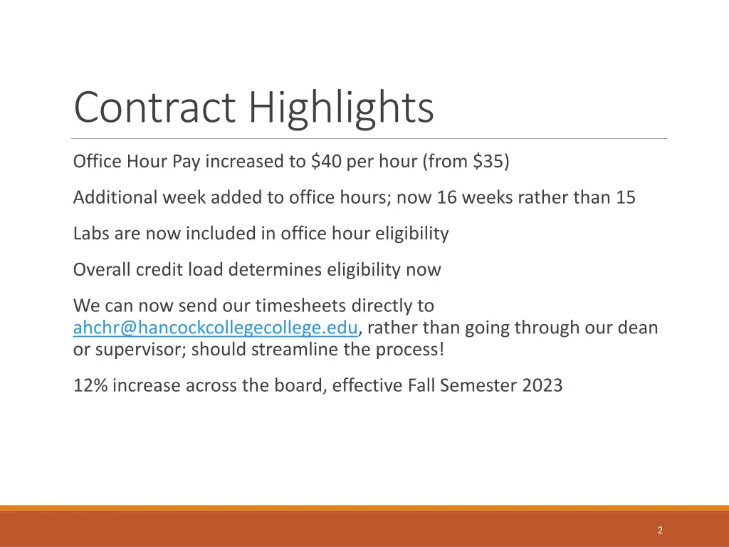 contract highlights