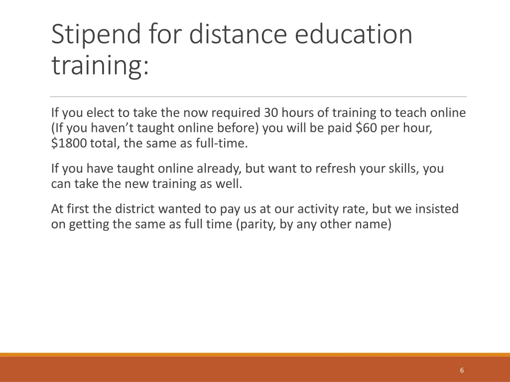 stipend for distance education training