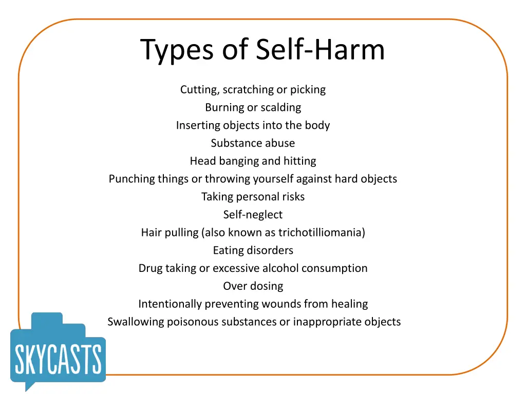 types of self harm