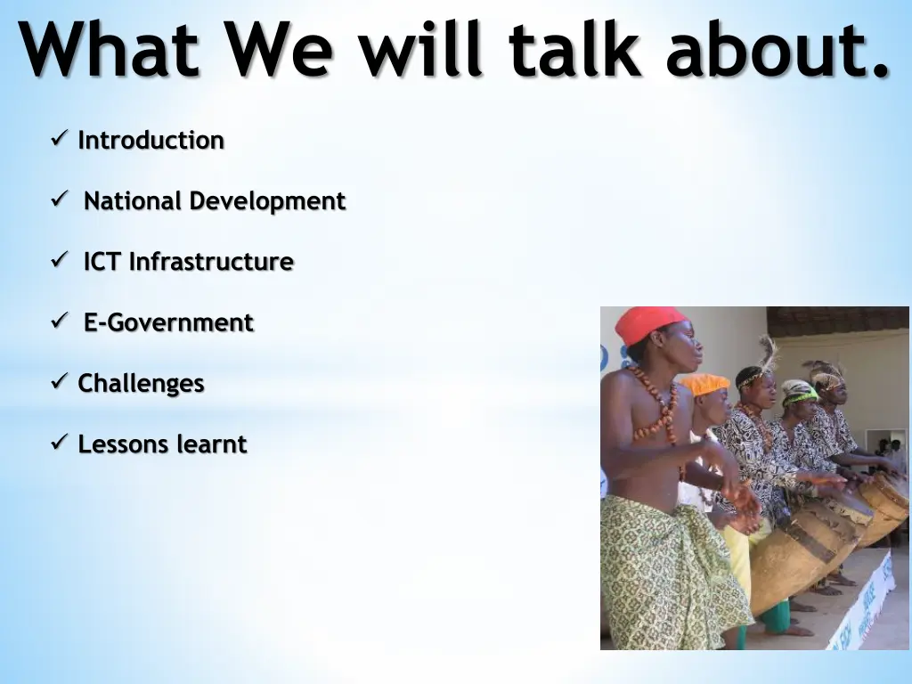 what we will talk about
