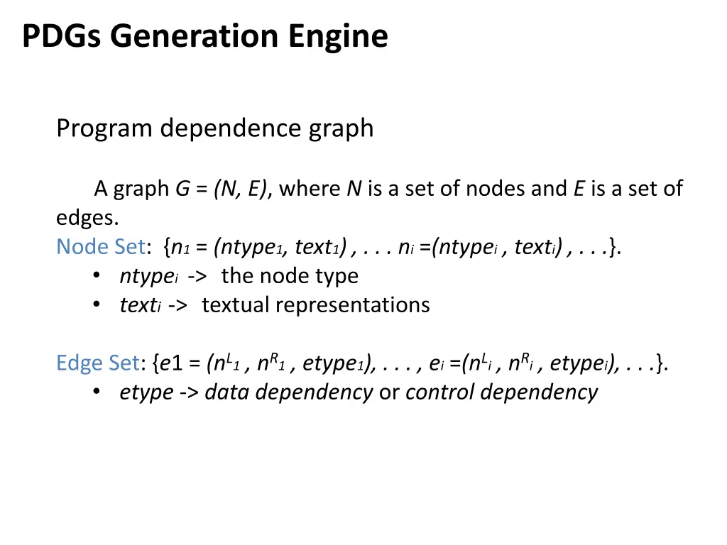 pdgs generation engine