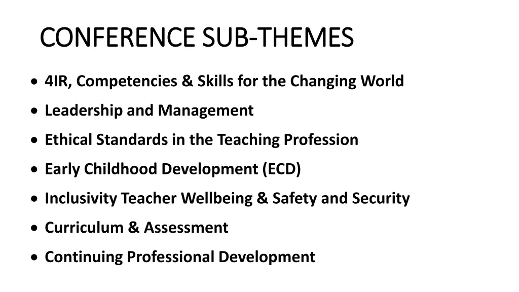 conference sub conference sub themes
