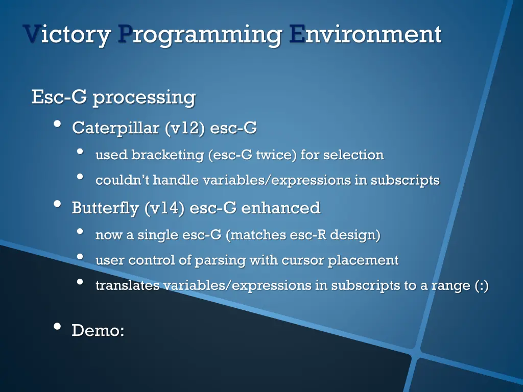 victory programming environment 6