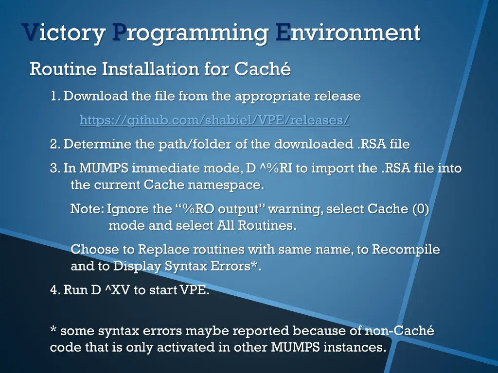victory programming environment 9