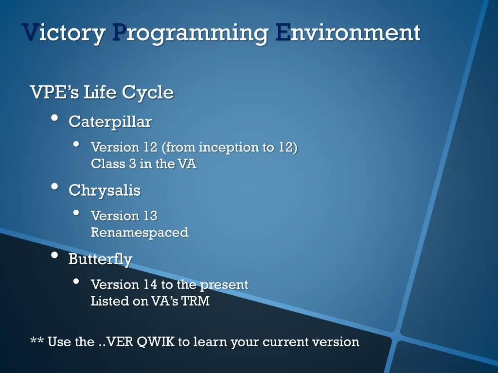victory programming environment