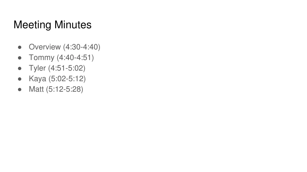 meeting minutes