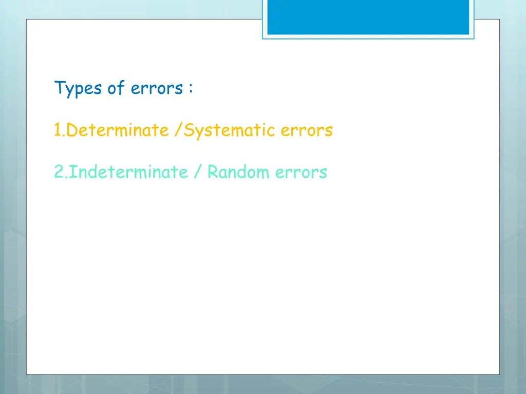 types of errors