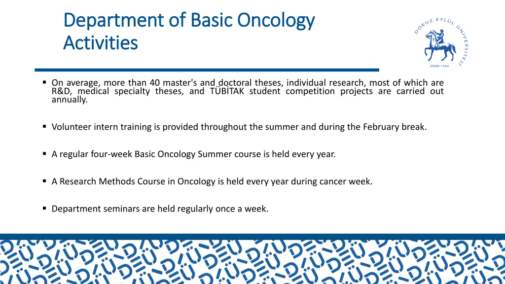 department of basic oncology department of basic