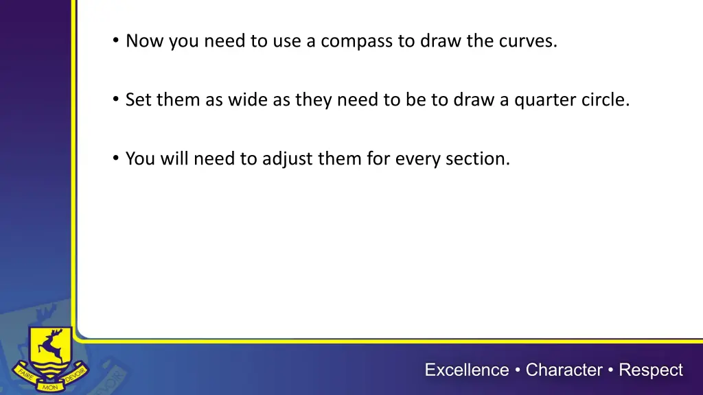 now you need to use a compass to draw the curves