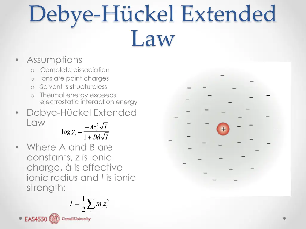 debye h ckel extended law assumptions o complete