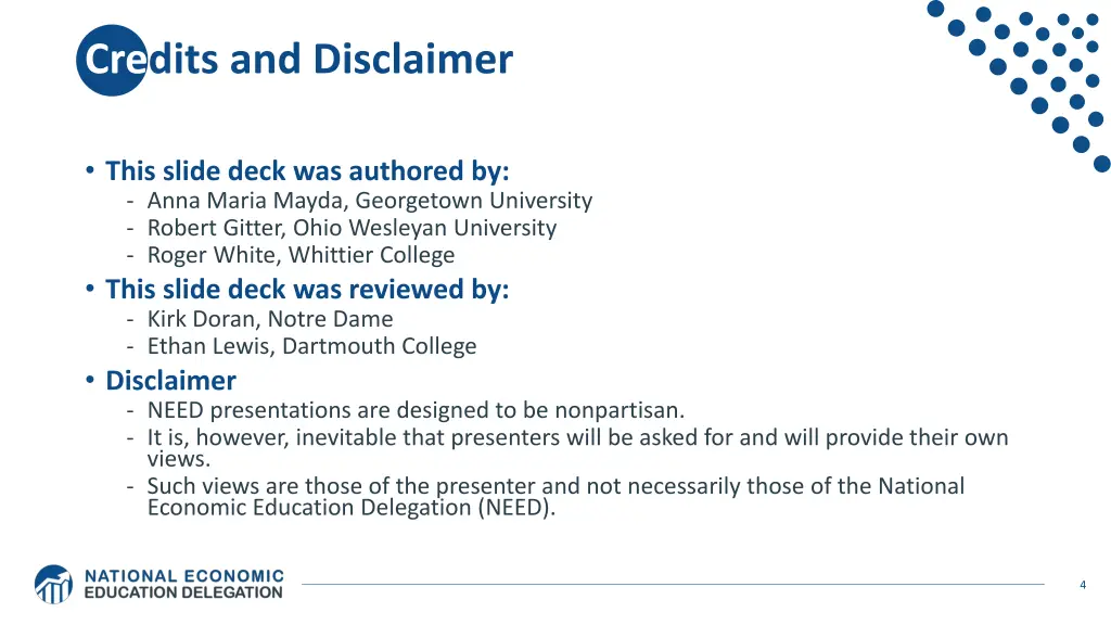 credits and disclaimer