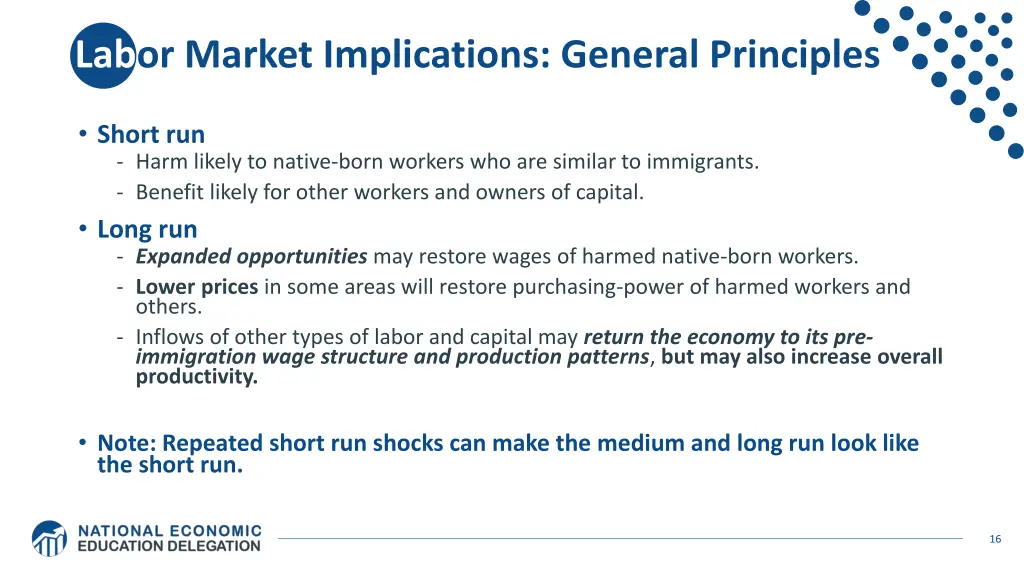 labor market implications general principles