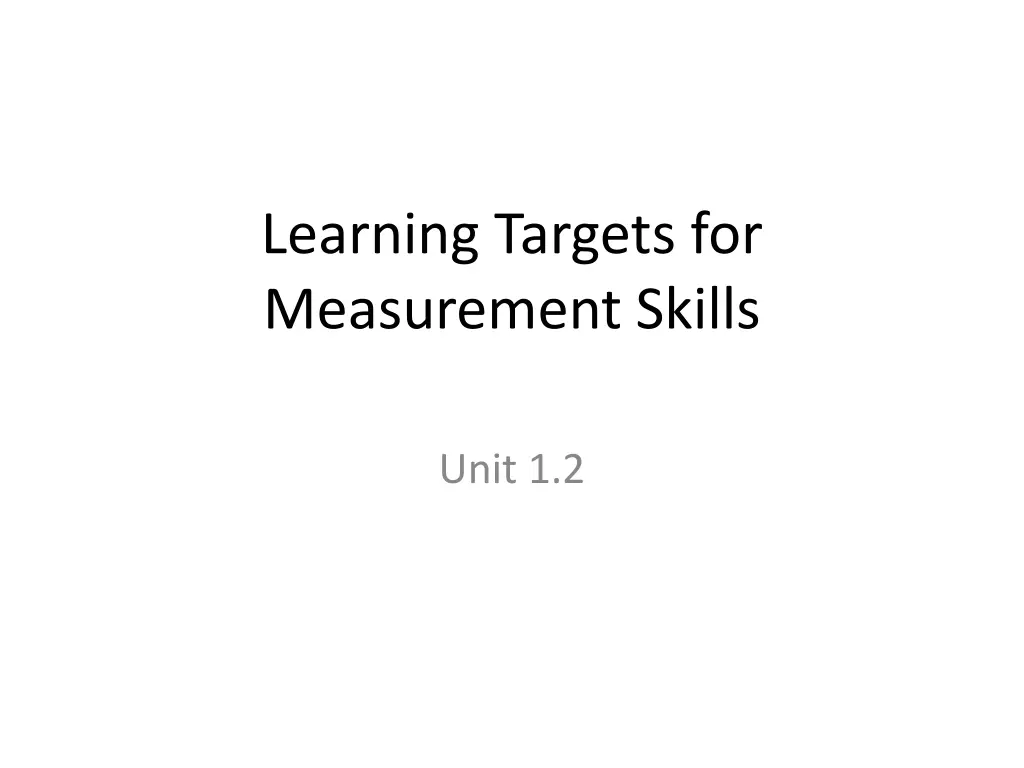 learning targets for measurement skills