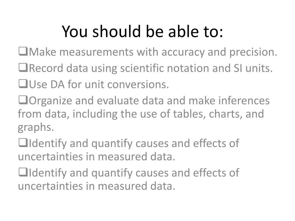 you should be able to make measurements with