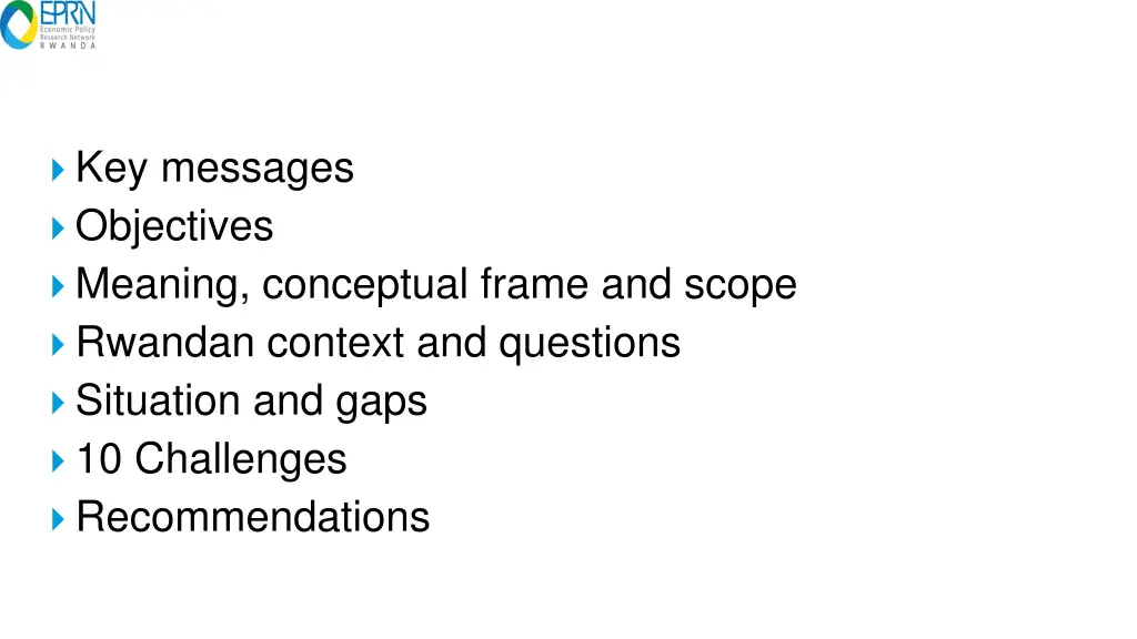 key messages objectives meaning conceptual frame