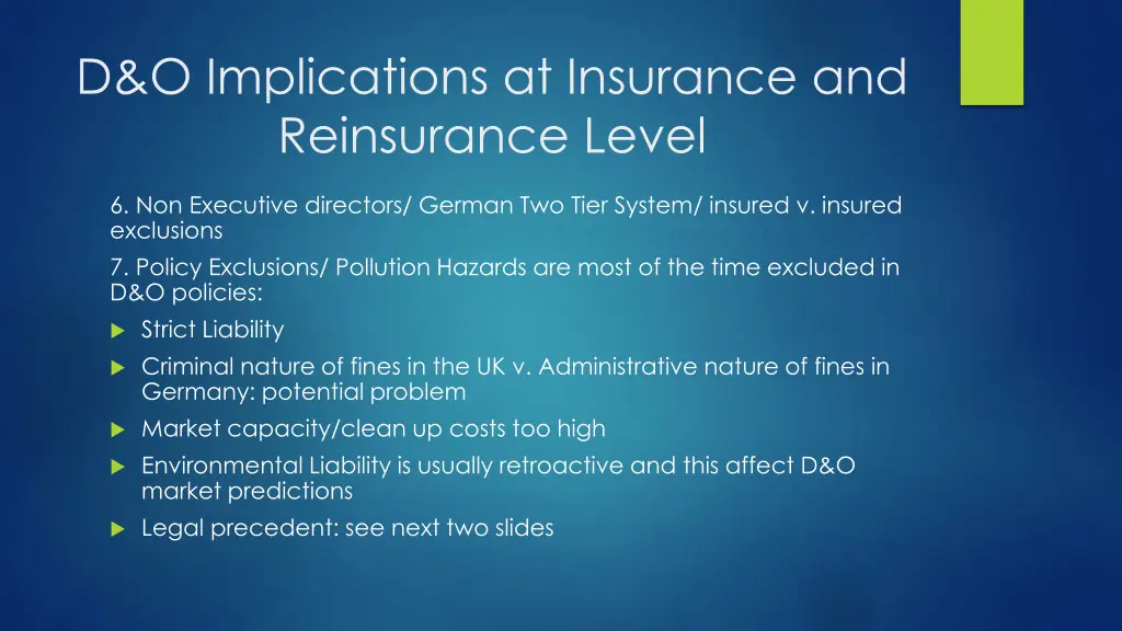 d o implications at insurance and reinsurance 1