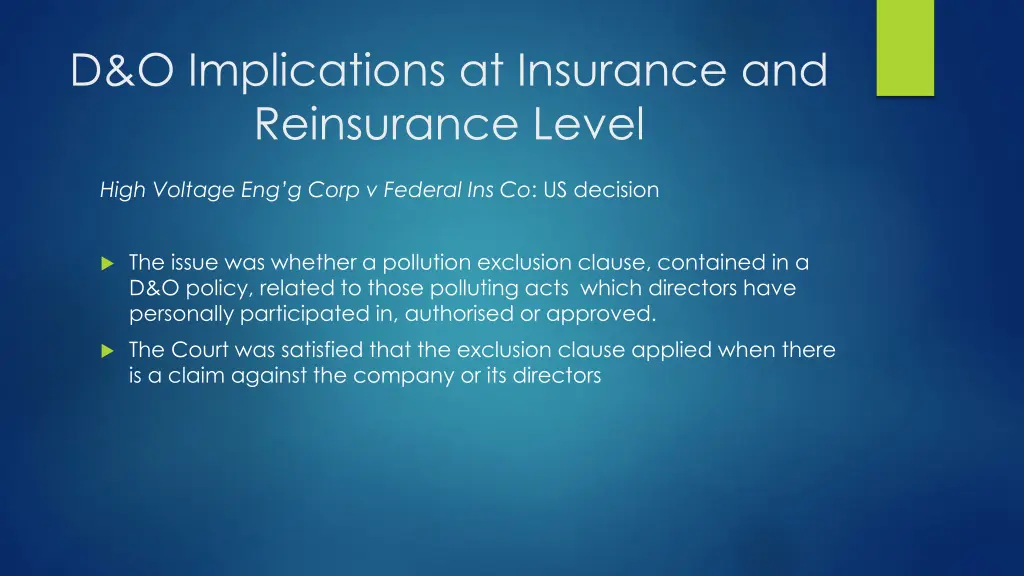 d o implications at insurance and reinsurance 3