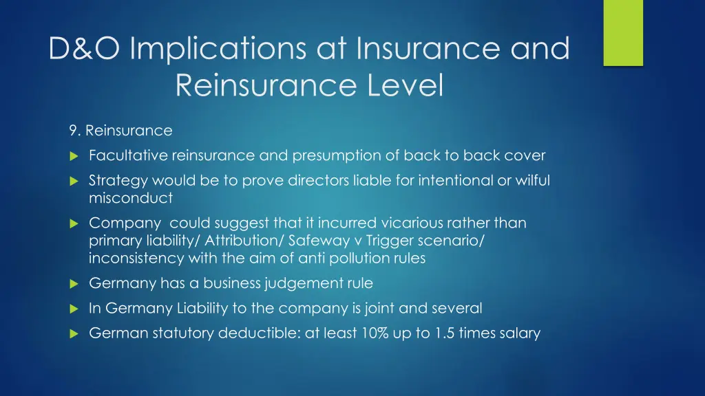 d o implications at insurance and reinsurance 5