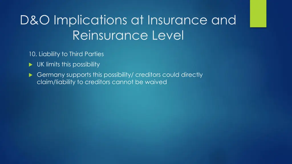 d o implications at insurance and reinsurance 6