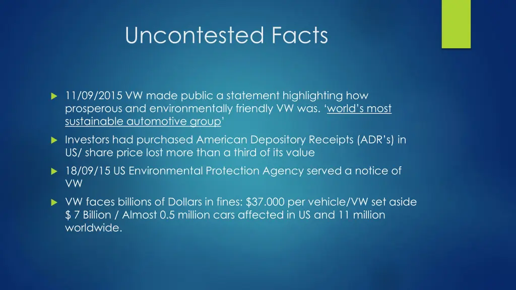 uncontested facts