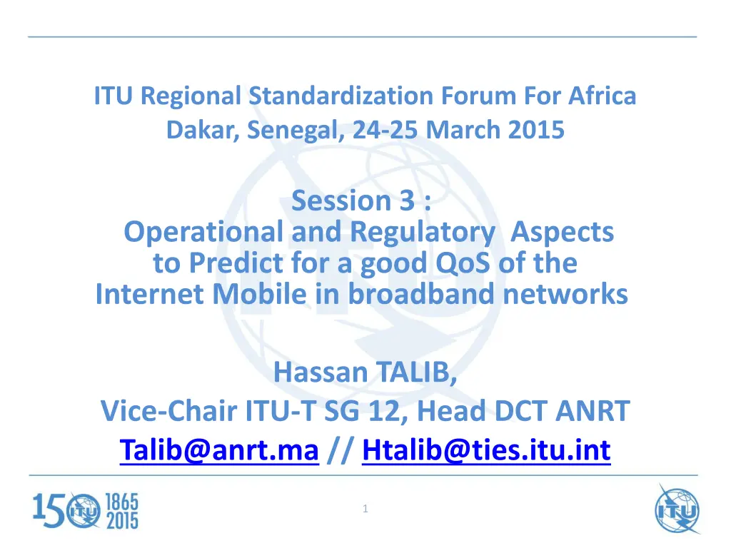itu regional standardization forum for africa