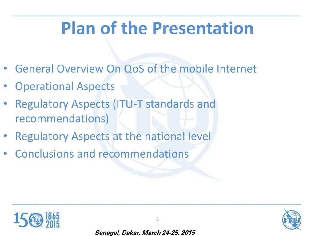 plan of the presentation