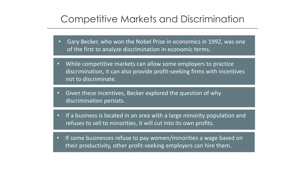 competitive markets and discrimination