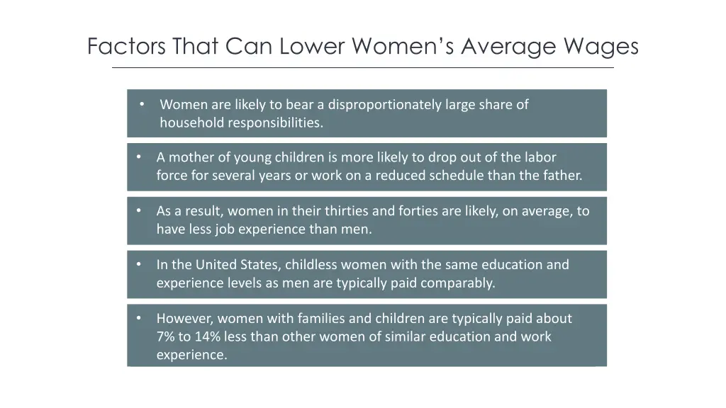 factors that can lower women s average wages