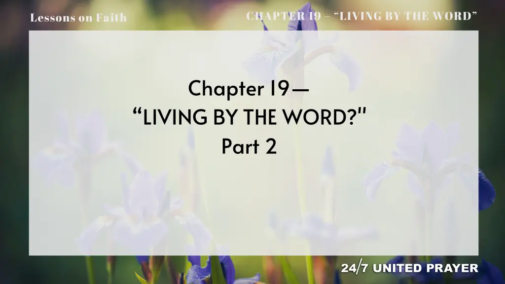chapter 19 living by the word 1