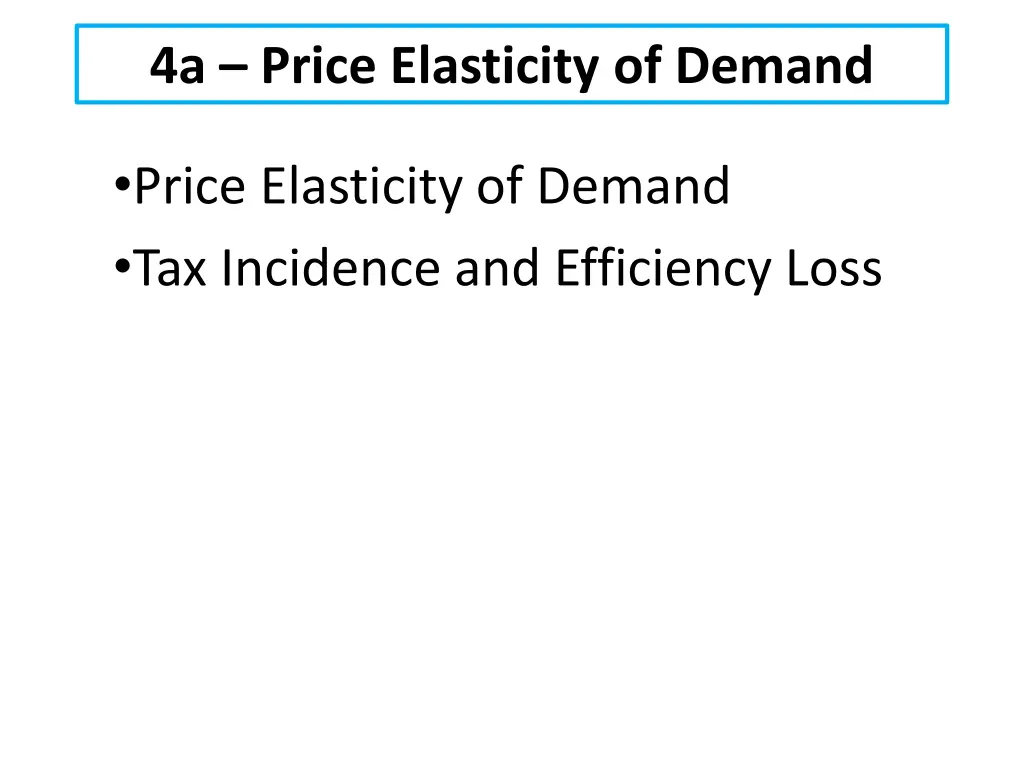 4a price elasticity of demand 1