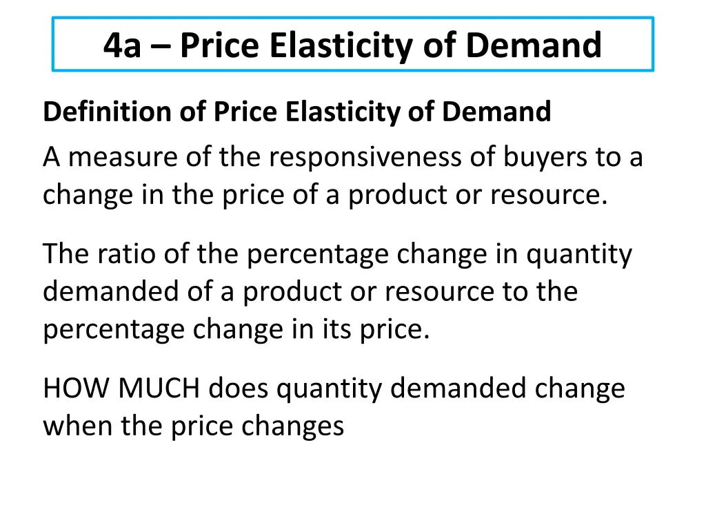 4a price elasticity of demand 2