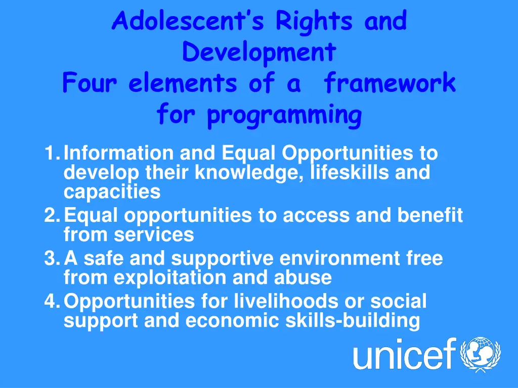 adolescent s rights and development four elements