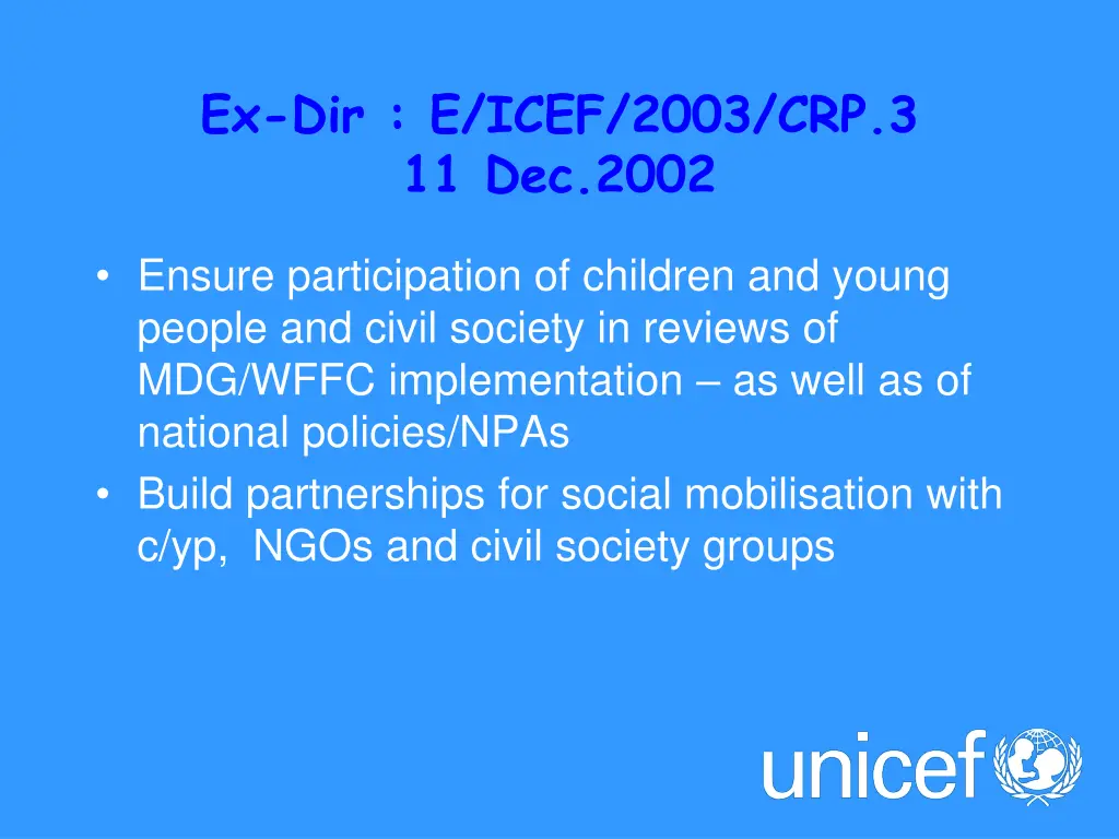 ex dir e icef 2003 crp 3 11 dec 2002
