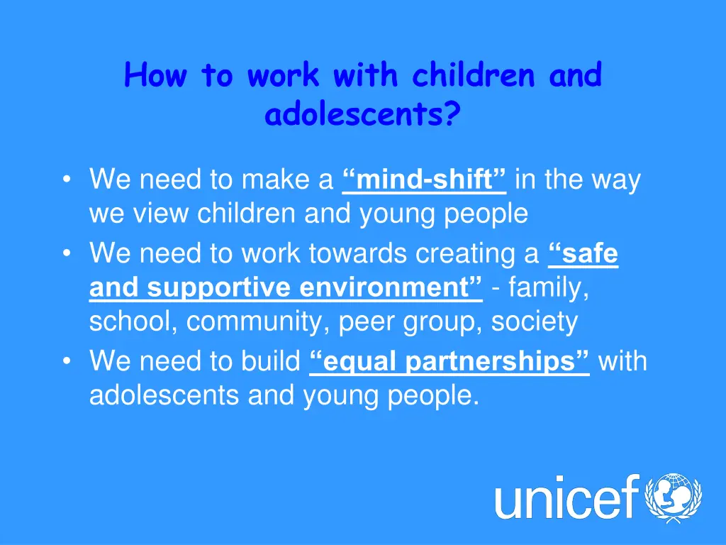 how to work with children and adolescents