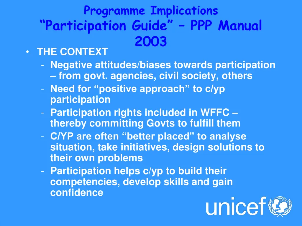 programme implications participation guide