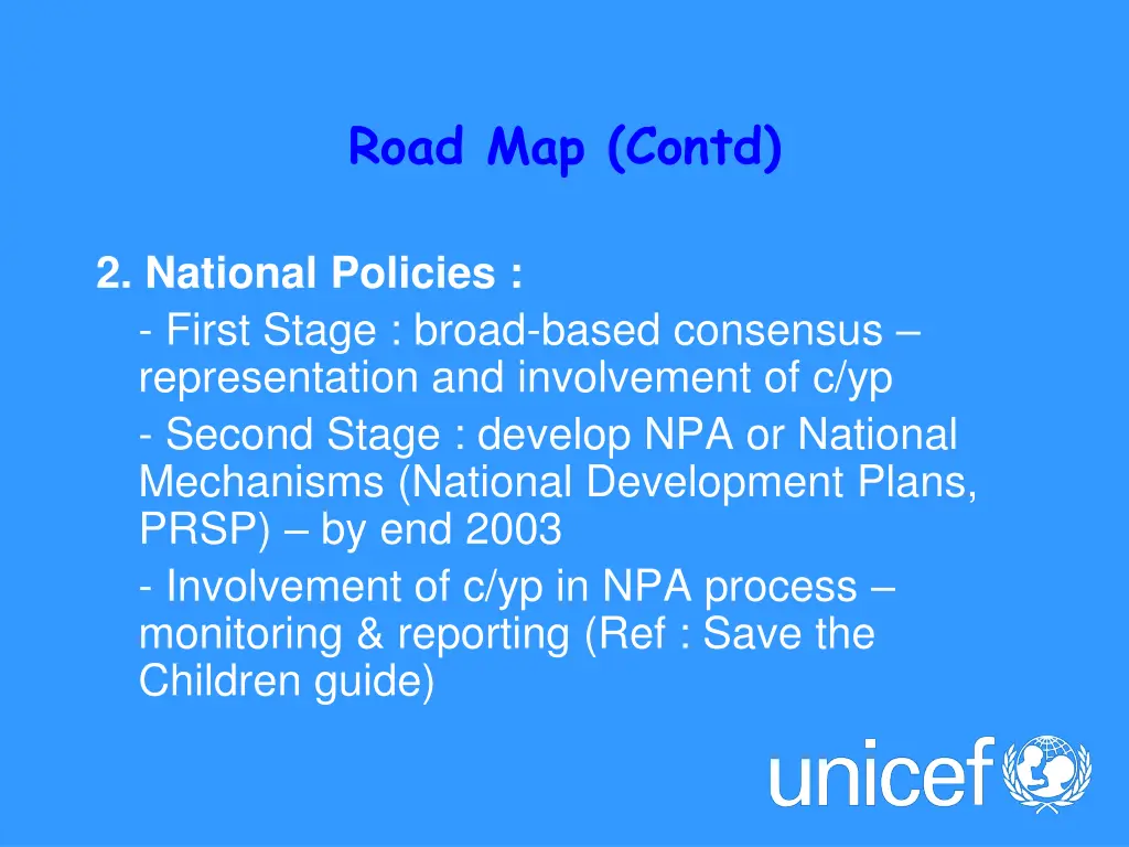 road map contd