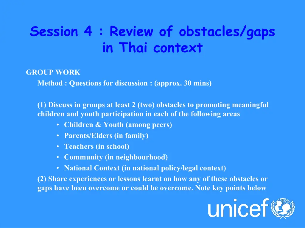 session 4 review of obstacles gaps in thai context