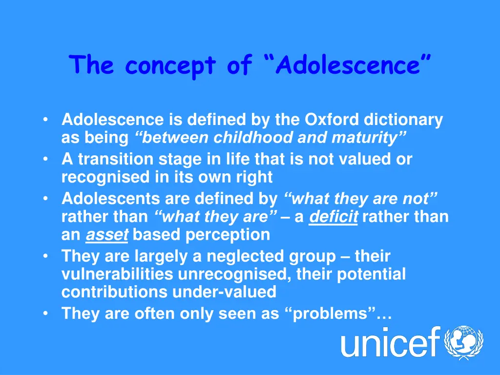 the concept of adolescence
