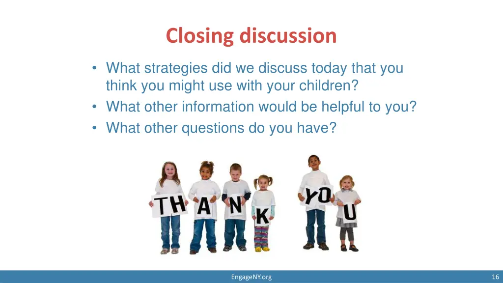 closing discussion