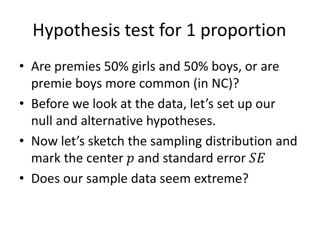 hypothesis test for 1 proportion 2