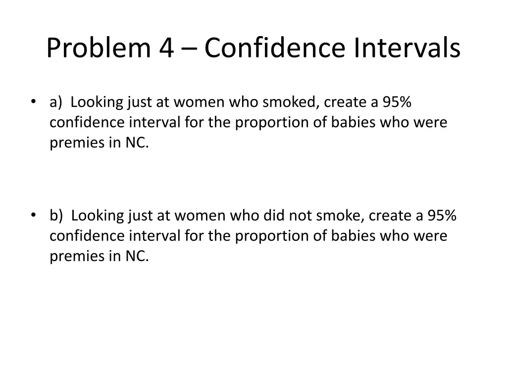 problem 4 confidence intervals