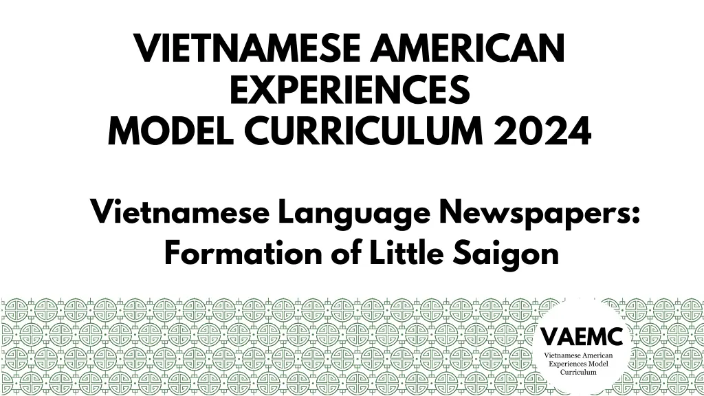 vietnamese american experiences model curriculum