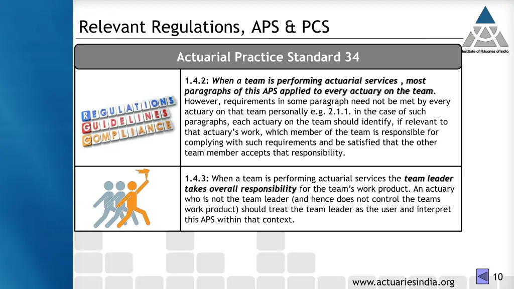 relevant regulations aps pcs 1
