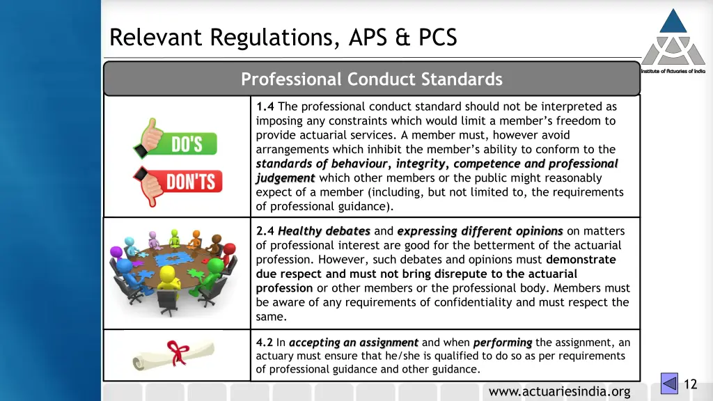 relevant regulations aps pcs 3