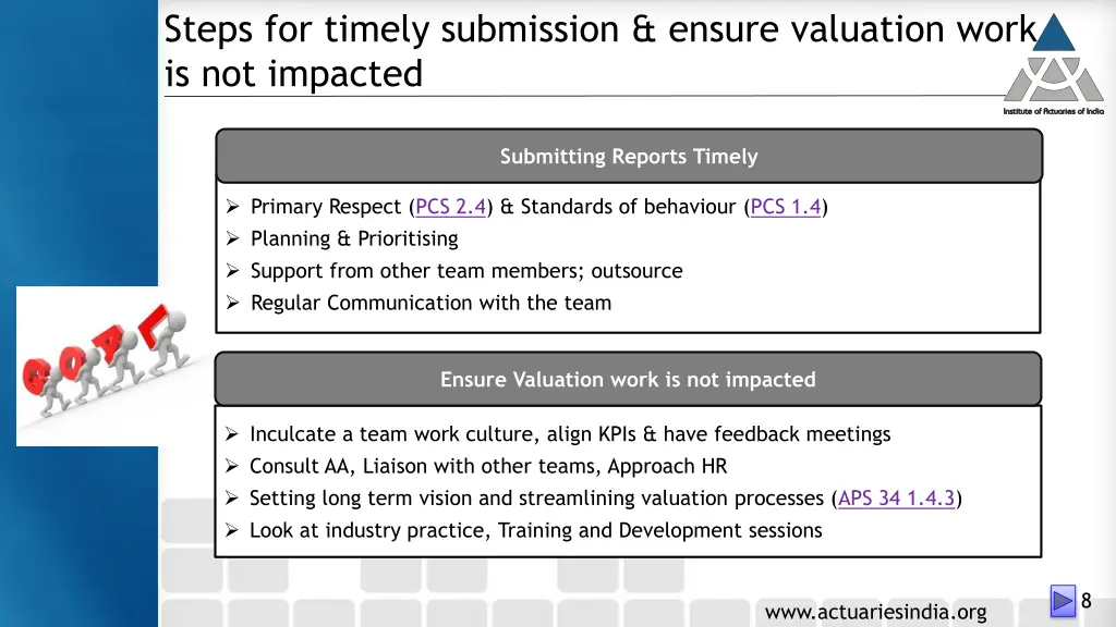 steps for timely submission ensure valuation work