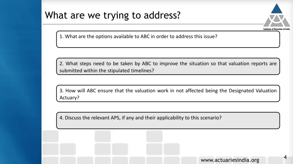 what are we trying to address
