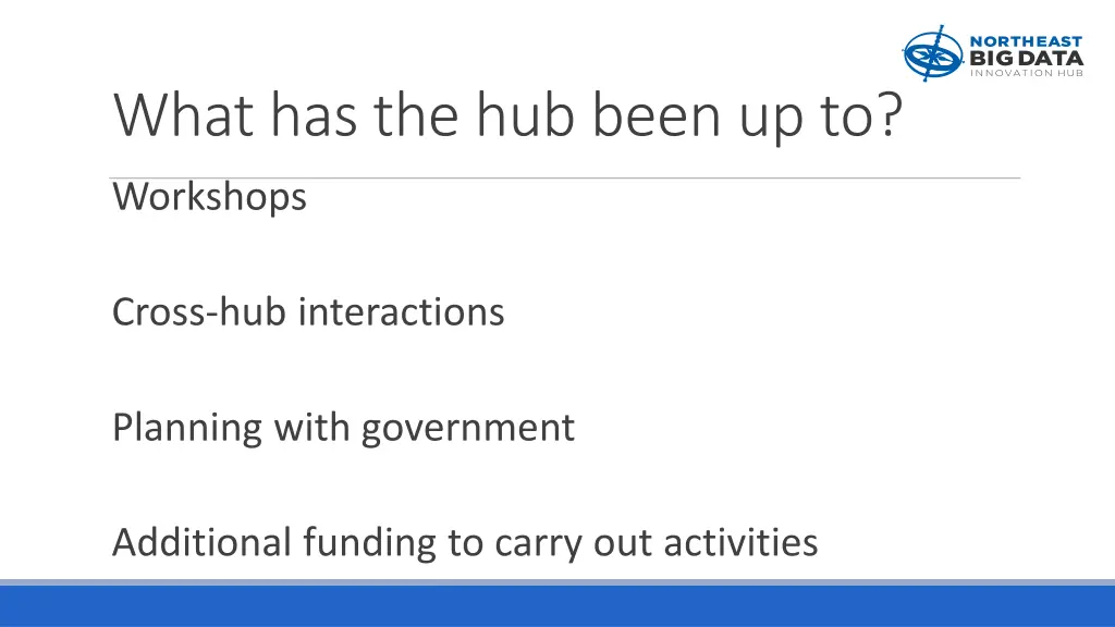 what has the hub been up to