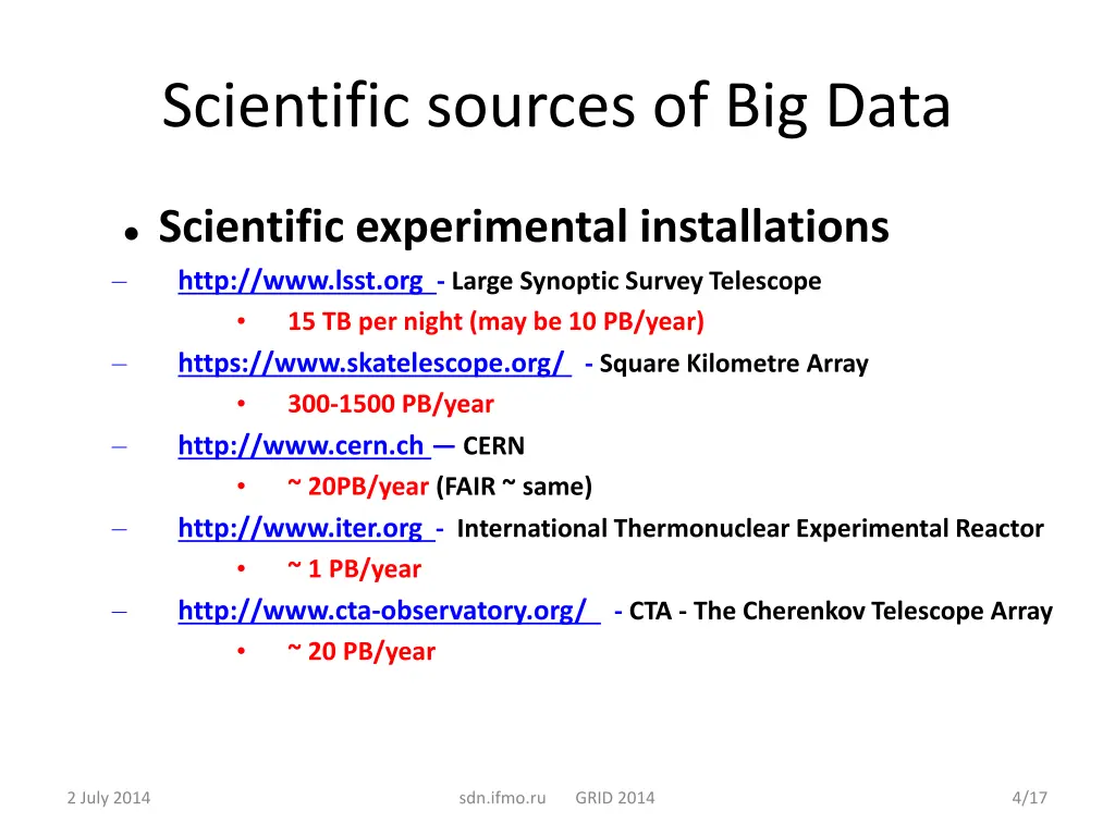 scientific sources of big data