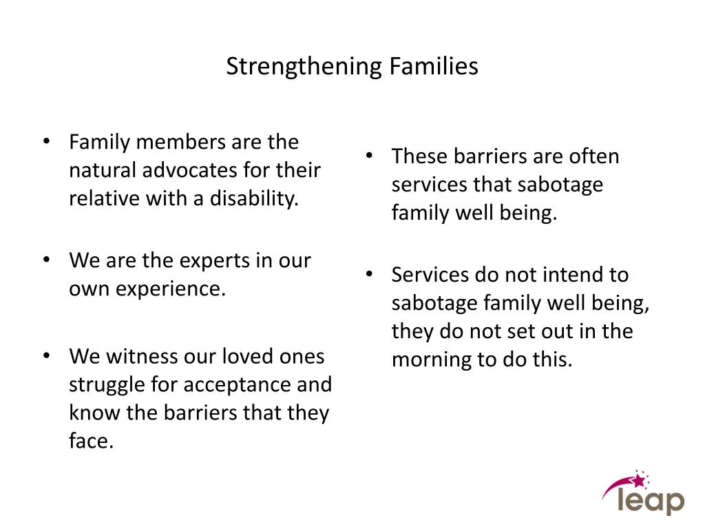 strengthening families